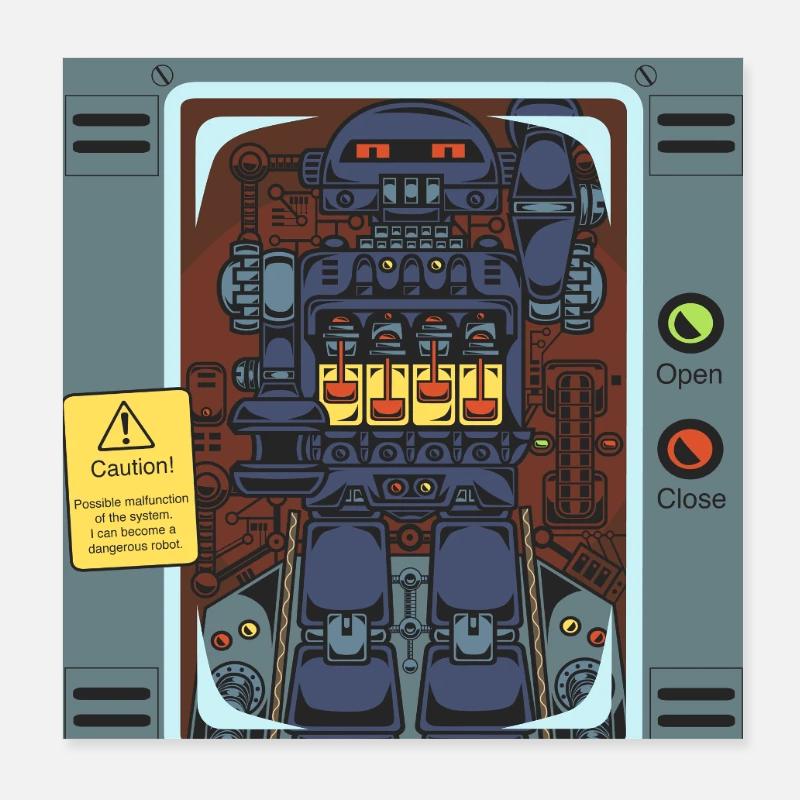 Robot spatial jouet. Poster 20 x 20 cm