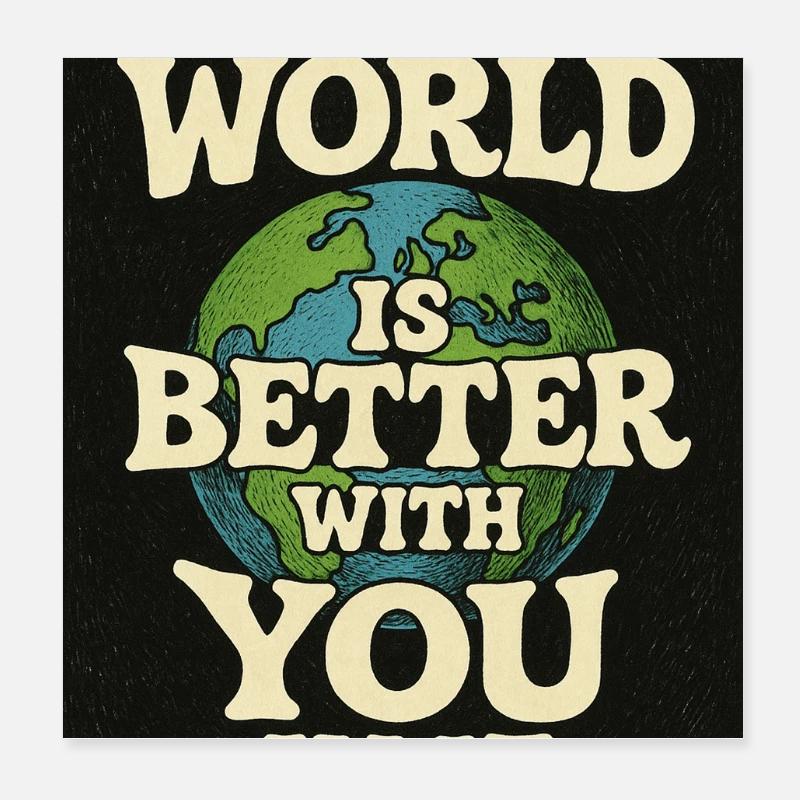 Graphique de message de la Terre inspirant Poster 20 x 20 cm