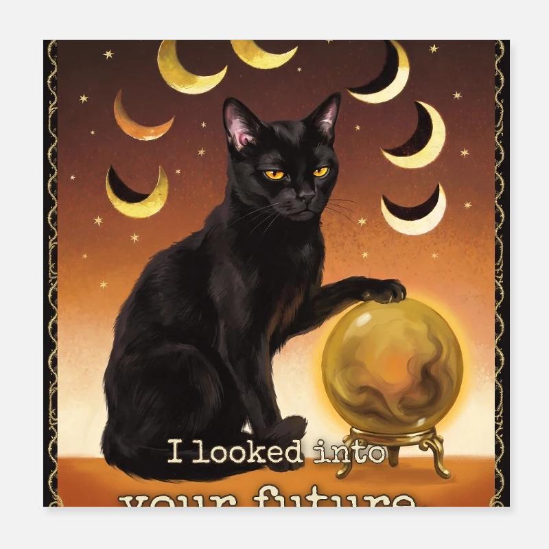 Future Nope Cat Poster 8" x 8" (20x20 cm)