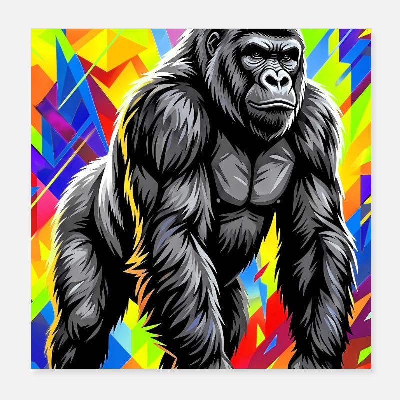 gorille Poster 20 x 20 cm