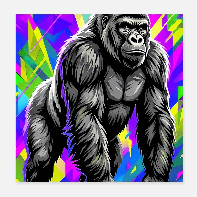 gorille Poster 20 x 20 cm