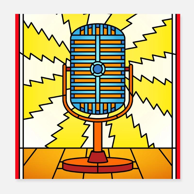 Rafale d’éclairs de micro rétro Poster 20 x 20 cm