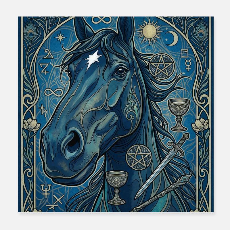 Le cheval, le magicien Poster 20 x 20 cm