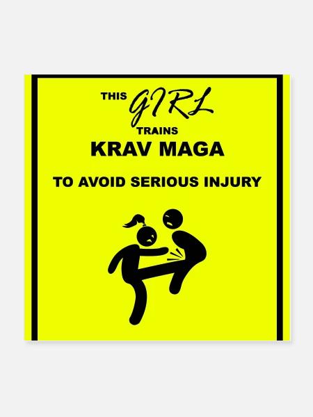 Warning! This girl does Krav Maga - Poster 8" x 8" (20x20 cm) - white - Front