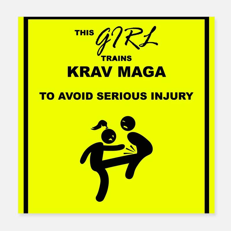 Warning! This girl does Krav Maga Poster 8" x 8" (20x20 cm)