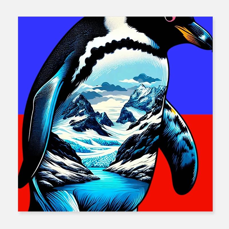 Pinguin Poster 20x20 cm