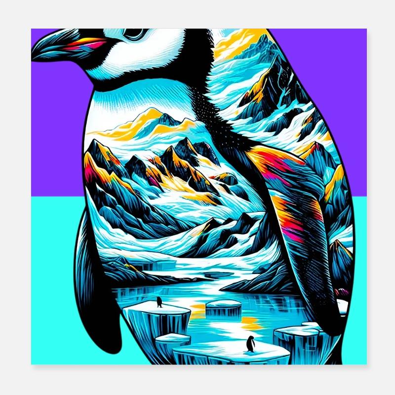 Pinguin Poster 20x20 cm