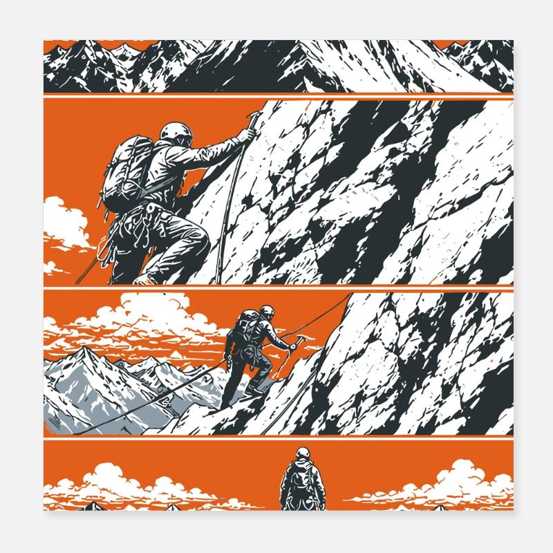 Aventure d’alpinisme et d’escalade Poster 20 x 20 cm