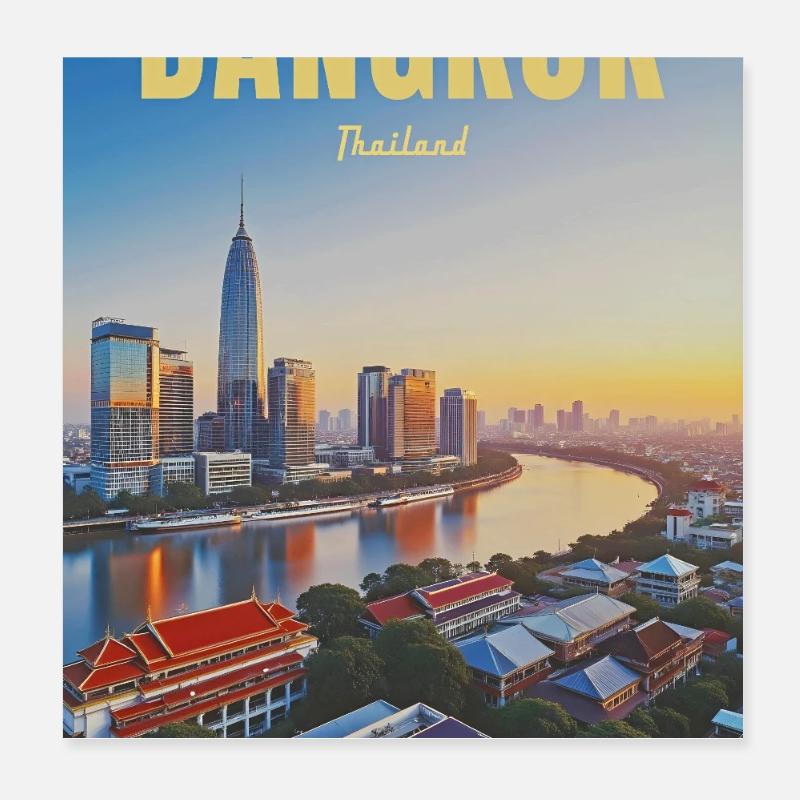 Bangkok, Thaïlande Poster 20 x 20 cm