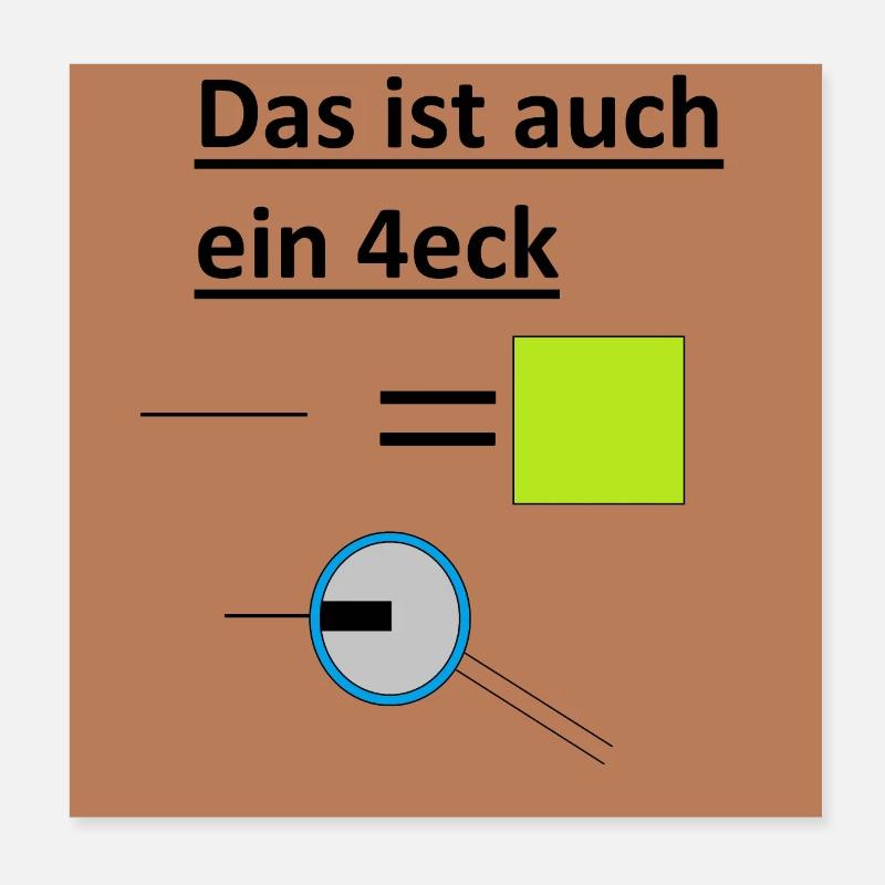 Geometrisches Rätsel Quadrat Poster 20x20 cm