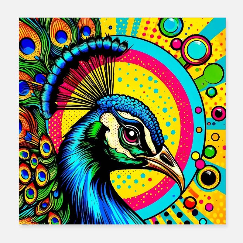 Paon Pop Art Poster 20 x 20 cm