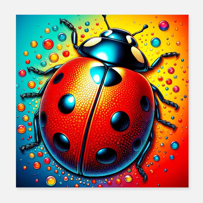 Marienkäfer Poster 20x20 cm