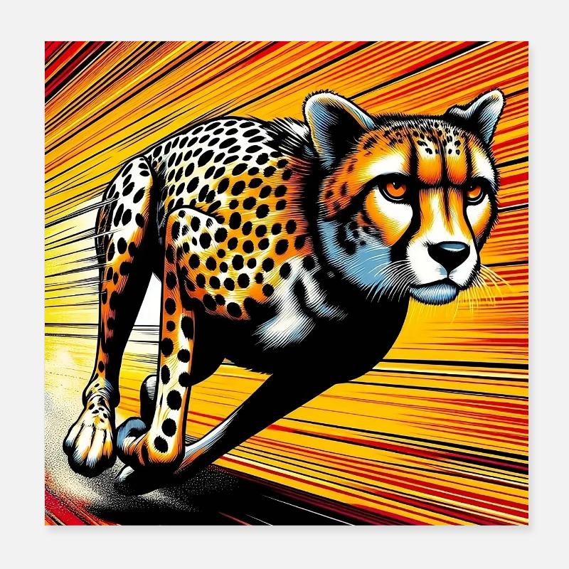 Gepard Poster 20x20 cm
