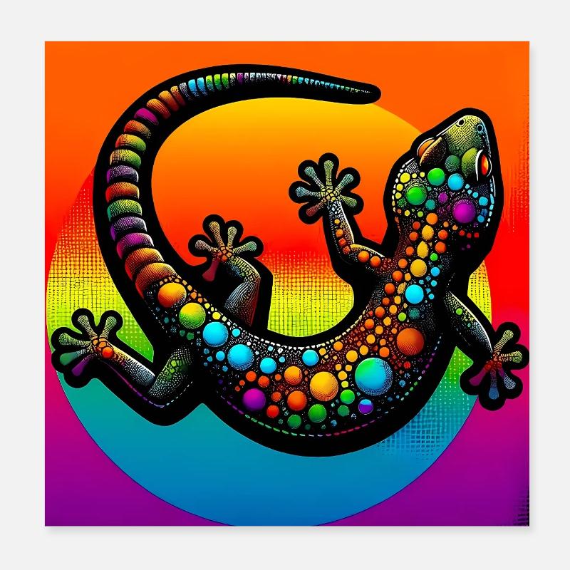Gecko Poster 20x20 cm
