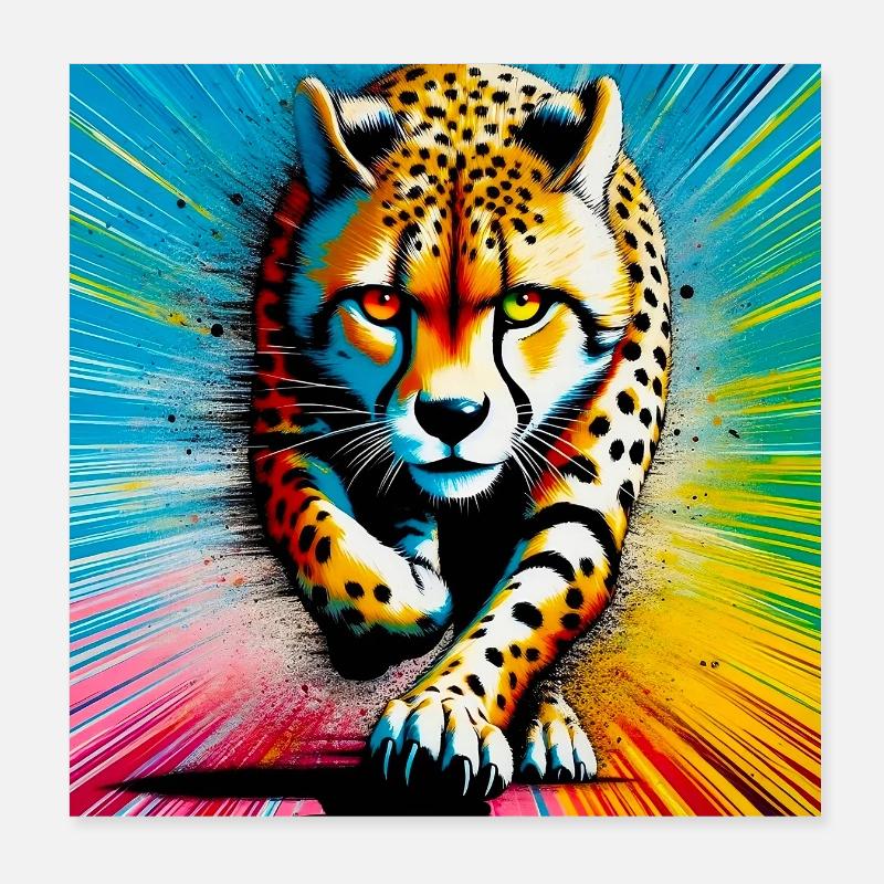 guépard Poster 20 x 20 cm