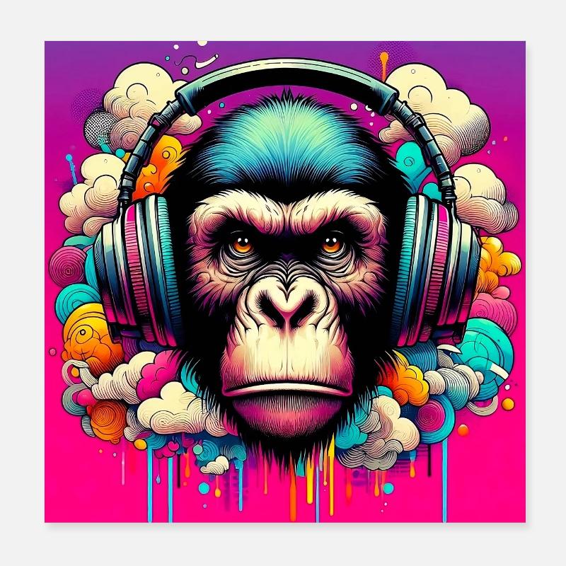 Singe chimpanzé Poster 20 x 20 cm