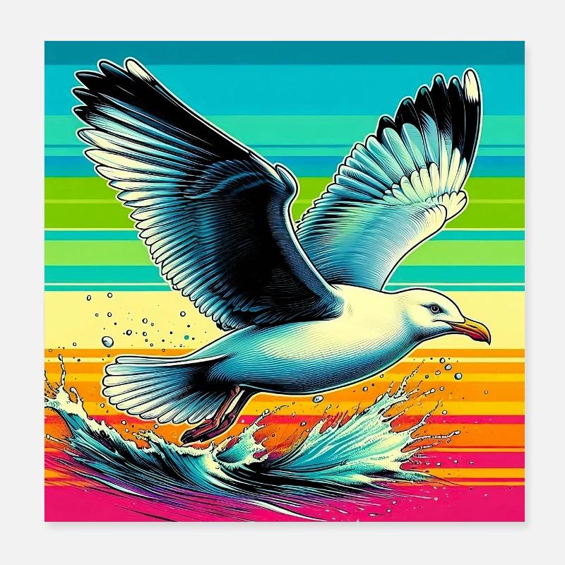 gull Poster 8" x 8" (20x20 cm)