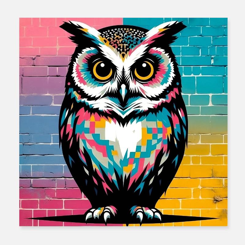 Eule Poster 20x20 cm