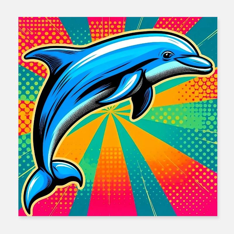 Delfin Poster 20x20 cm