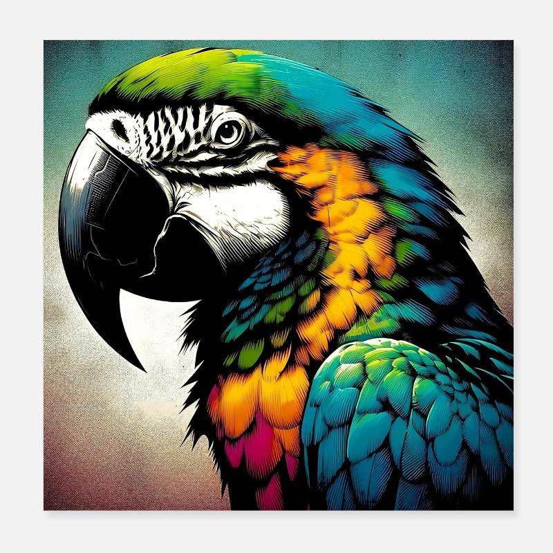 Papagei Poster 20x20 cm