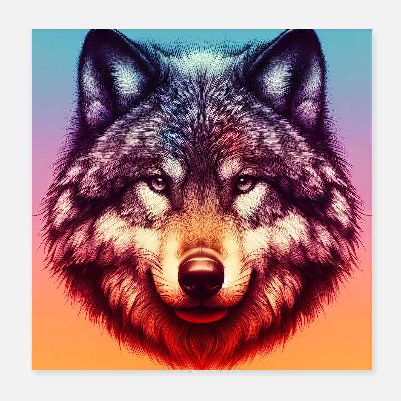 Wolf Poster 20x20 cm