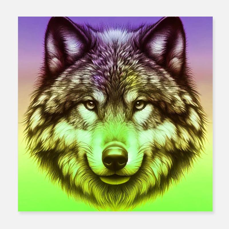 Wolf Poster 20x20 cm