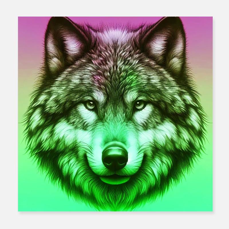 Wolf Poster 8" x 8" (20x20 cm)