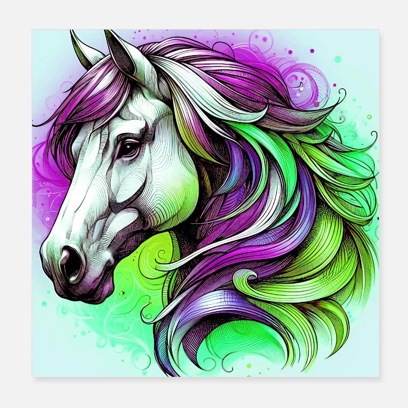 Pferd Poster 20x20 cm
