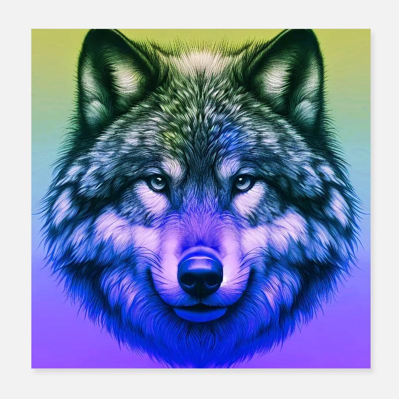 Wolf Poster 20x20 cm