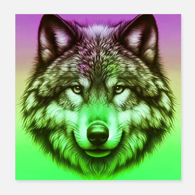 Wolf Poster 8" x 8" (20x20 cm)