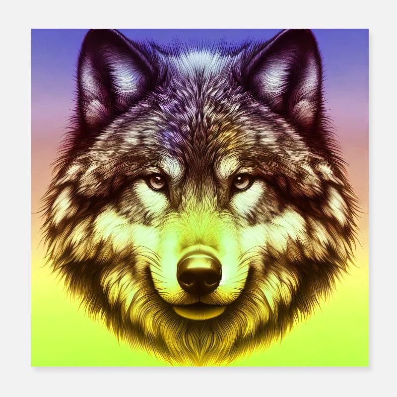 Wolf Poster 20x20 cm