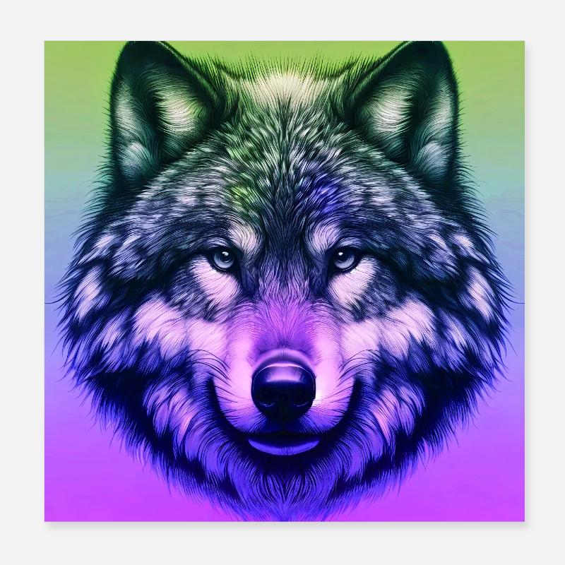 Wolf Poster 20x20 cm
