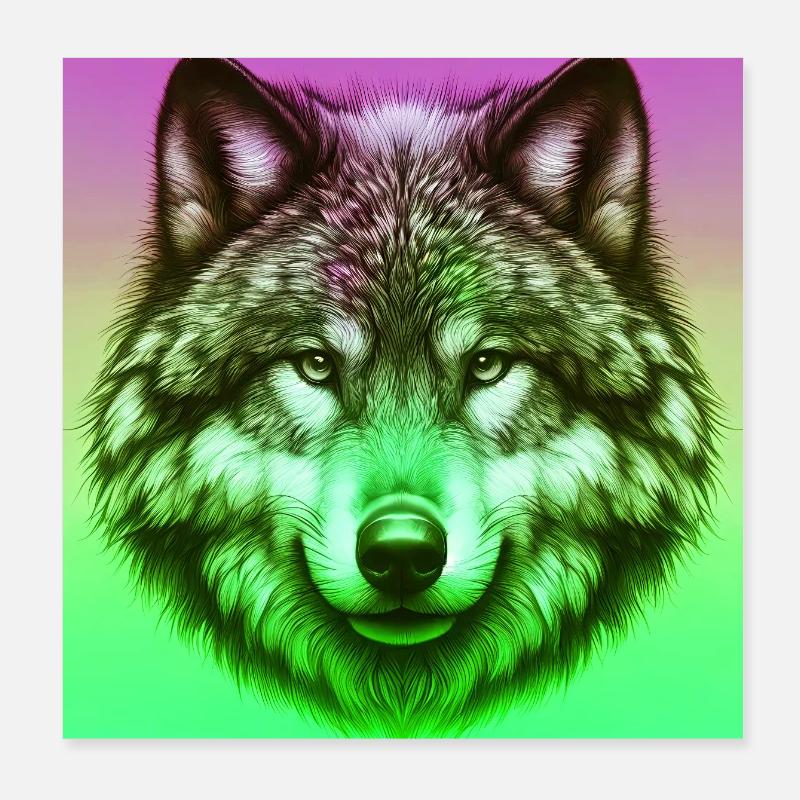 Wolf Poster 20x20 cm