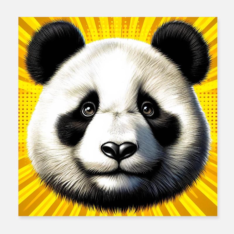 panda Poster 20 x 20 cm