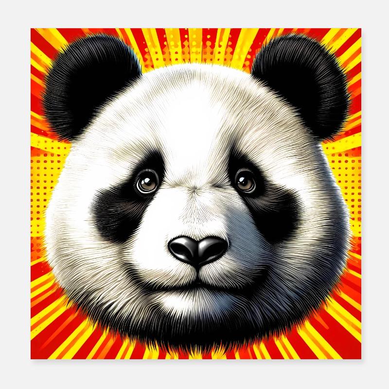 panda Poster 20 x 20 cm