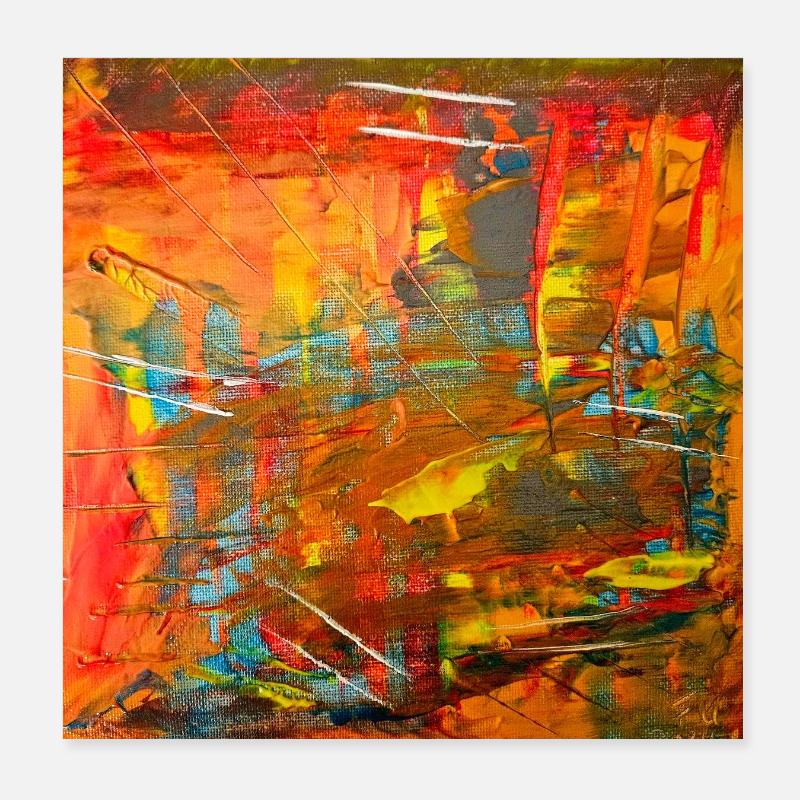 Fire-colored abstract image Poster 8" x 8" (20x20 cm)