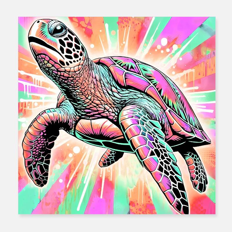 Schildkröte Poster 20x20 cm