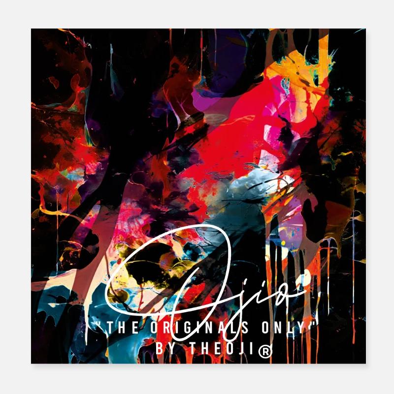 Ojio-Constellart- Explosion abstraite colorée Poster 20 x 20 cm