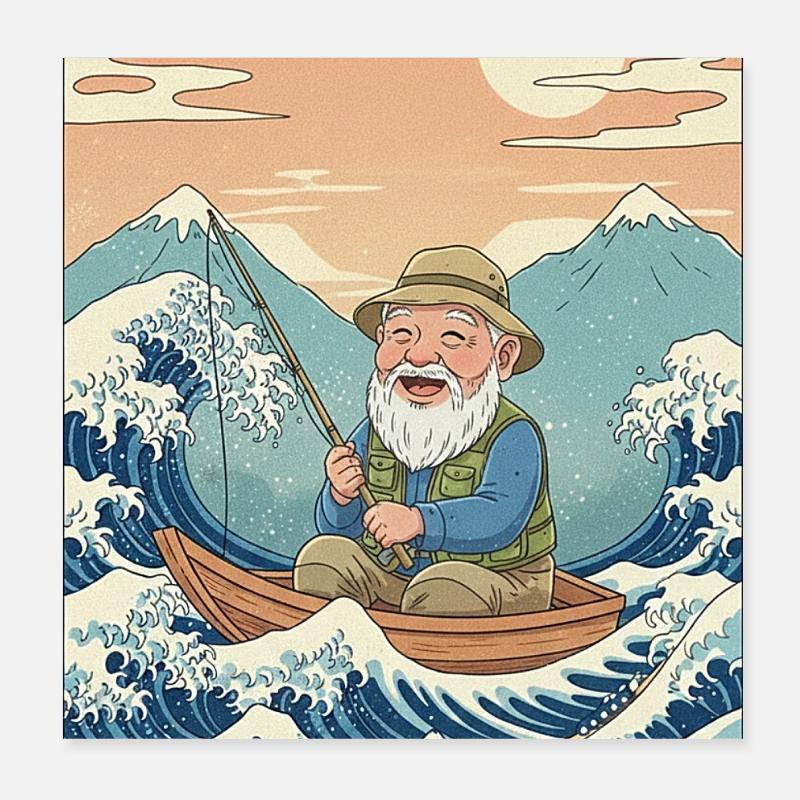 Kawaii Angler Poster 8" x 8" (20x20 cm)
