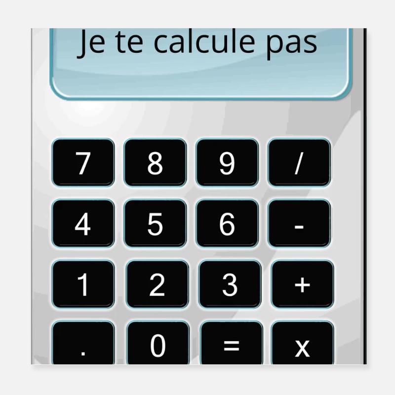 Je te calcule pas humour math matheux calculette Poster 20 x 20 cm