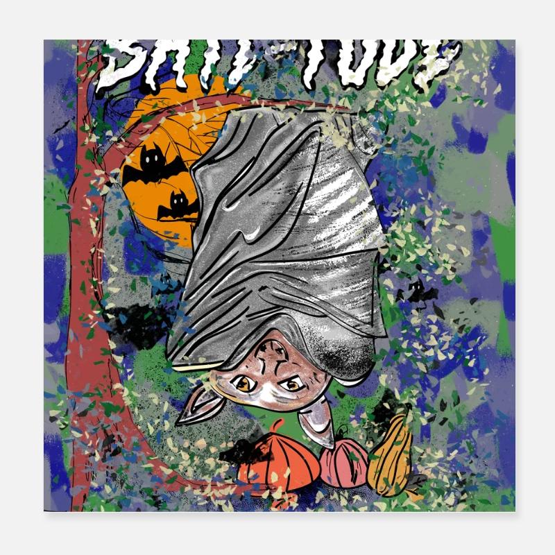Midnight Whimsy A Playful Halloween Adventure Poster 8" x 8" (20x20 cm)