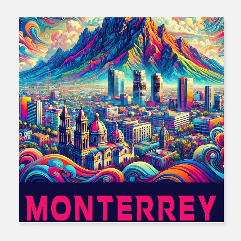Design de Monterrey au Mexique Poster 20 x 20 cm