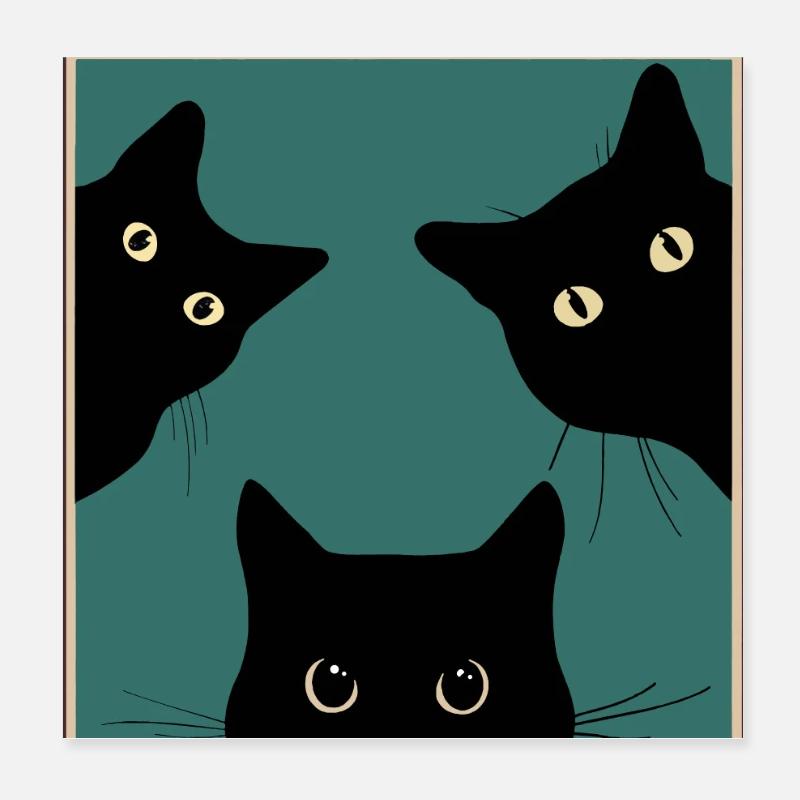 Gros chat noir Gros Tu fais caca Poster 20 x 20 cm