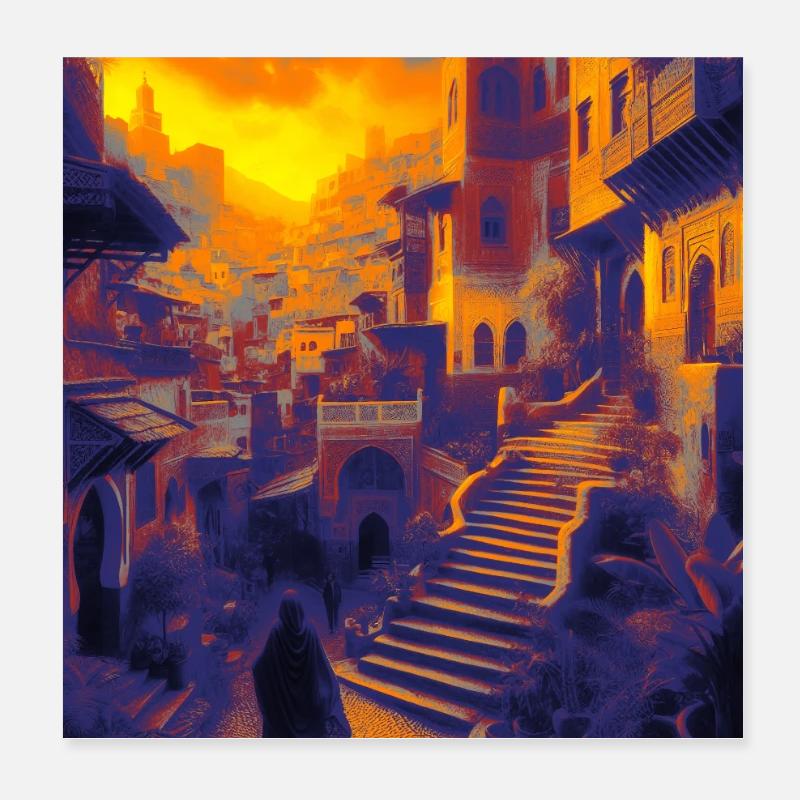 Maroc Village Poster 20 x 20 cm