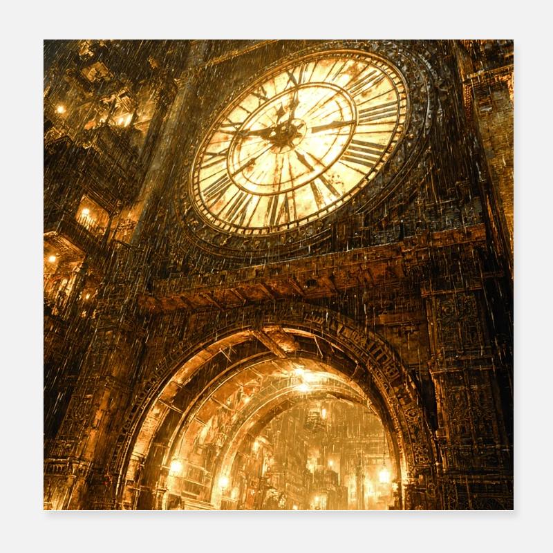 Vergoldeter Clockgate-Bogen Poster 20x20 cm