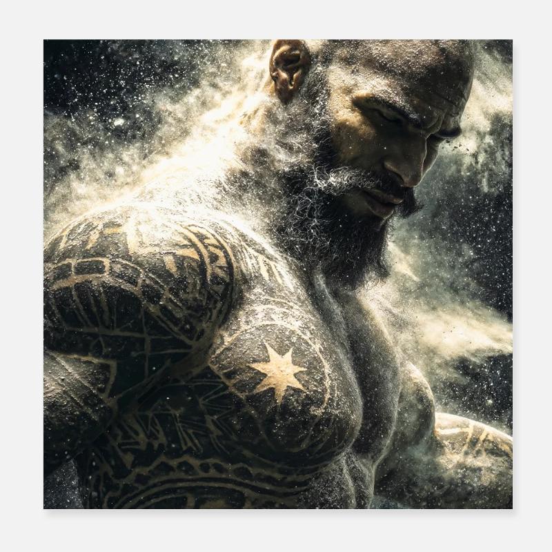 Dustbound Warrior Ink Poster 8" x 8" (20x20 cm)