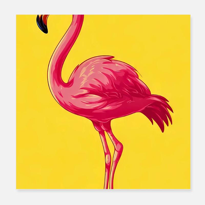 Flamant Poster 20 x 20 cm