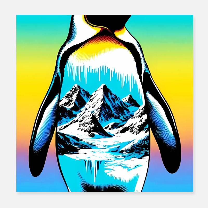 Pinguin Poster 20x20 cm