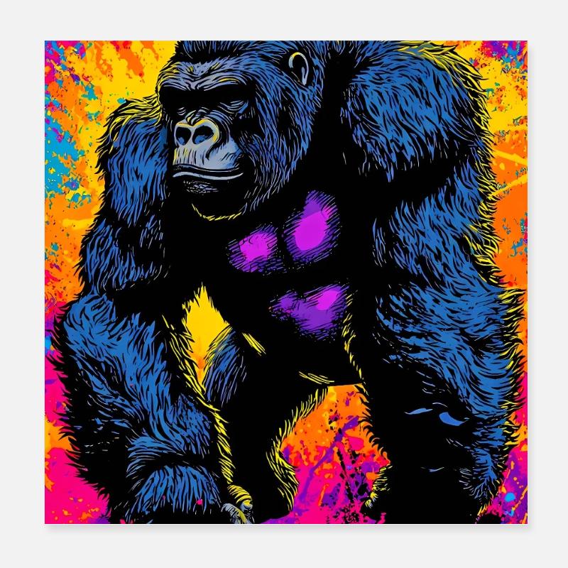 gorille Poster 20 x 20 cm
