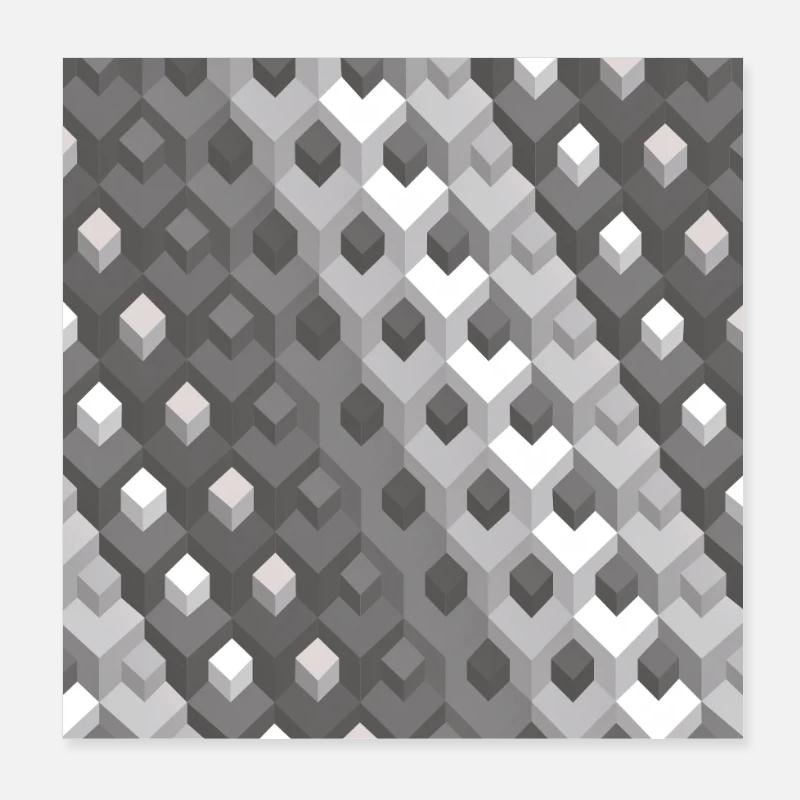 Graustufen Farbverlauf Rechtswendung Poster 20x20 cm